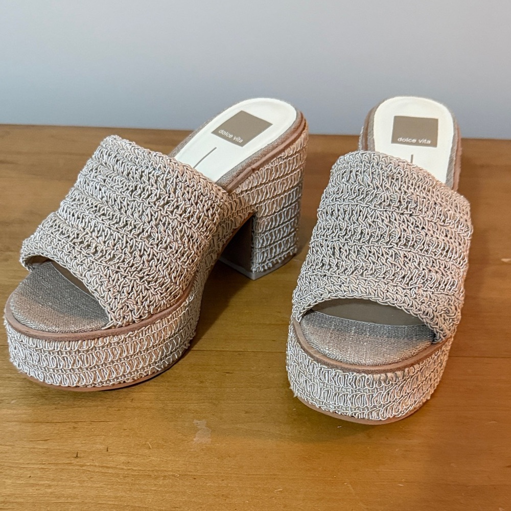 Dolce Vita Cream Platform Mules